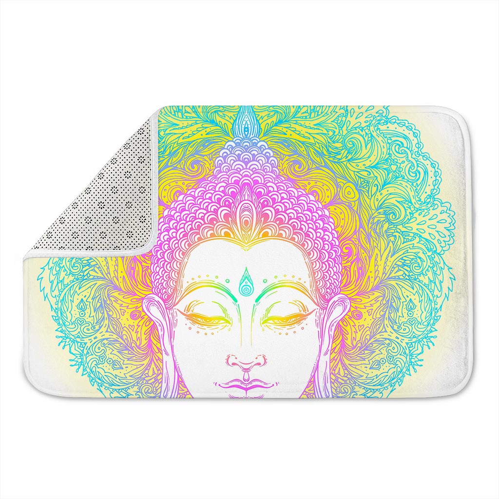 Colorful Buddha Mandala Print Indoor Door Mat