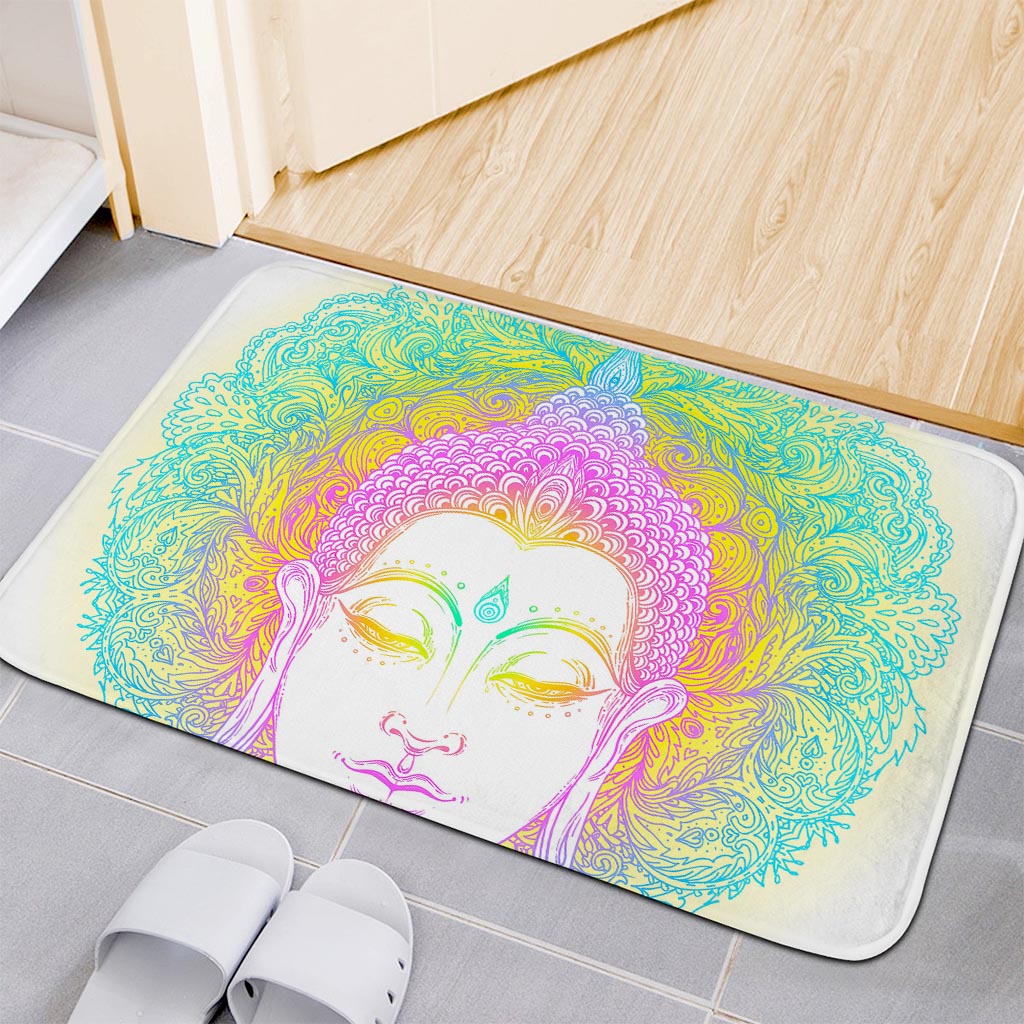 Colorful Buddha Mandala Print Indoor Door Mat