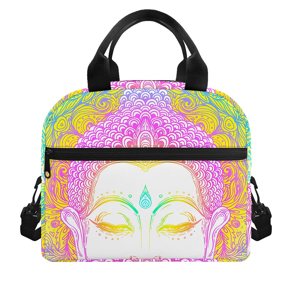 Colorful Buddha Mandala Print Insulated Lunch Bag