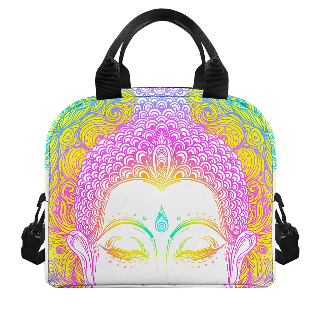 Colorful Buddha Mandala Print Insulated Lunch Bag