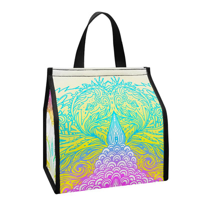 Colorful Buddha Mandala Print Insulated Lunch Tote