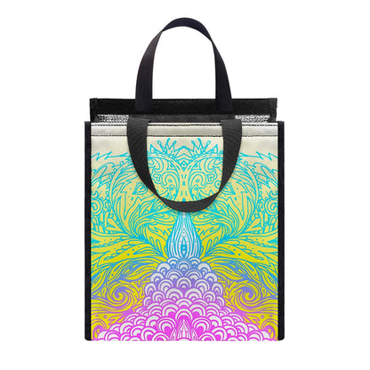 Colorful Buddha Mandala Print Insulated Lunch Tote