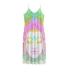 Colorful Buddha Mandala Print Jersey Midi Cami Dress