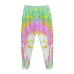 Colorful Buddha Mandala Print Jogger Pants