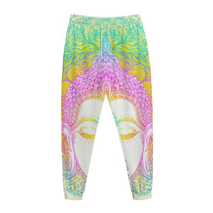 Colorful Buddha Mandala Print Jogger Pants