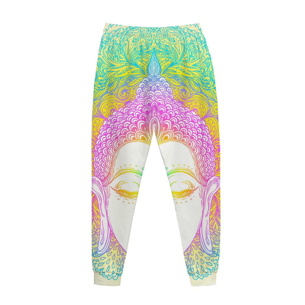 Colorful Buddha Mandala Print Jogger Pants