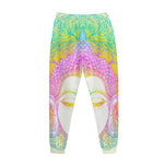 Colorful Buddha Mandala Print Jogger Pants