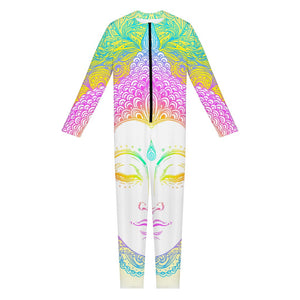 Colorful Buddha Mandala Print Jumpsuit