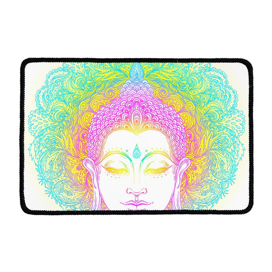 Colorful Buddha Mandala Print Kitchen Mat