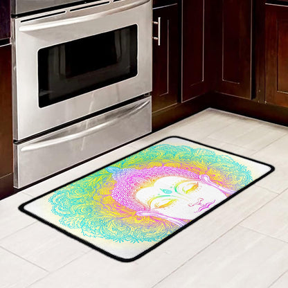 Colorful Buddha Mandala Print Kitchen Mat