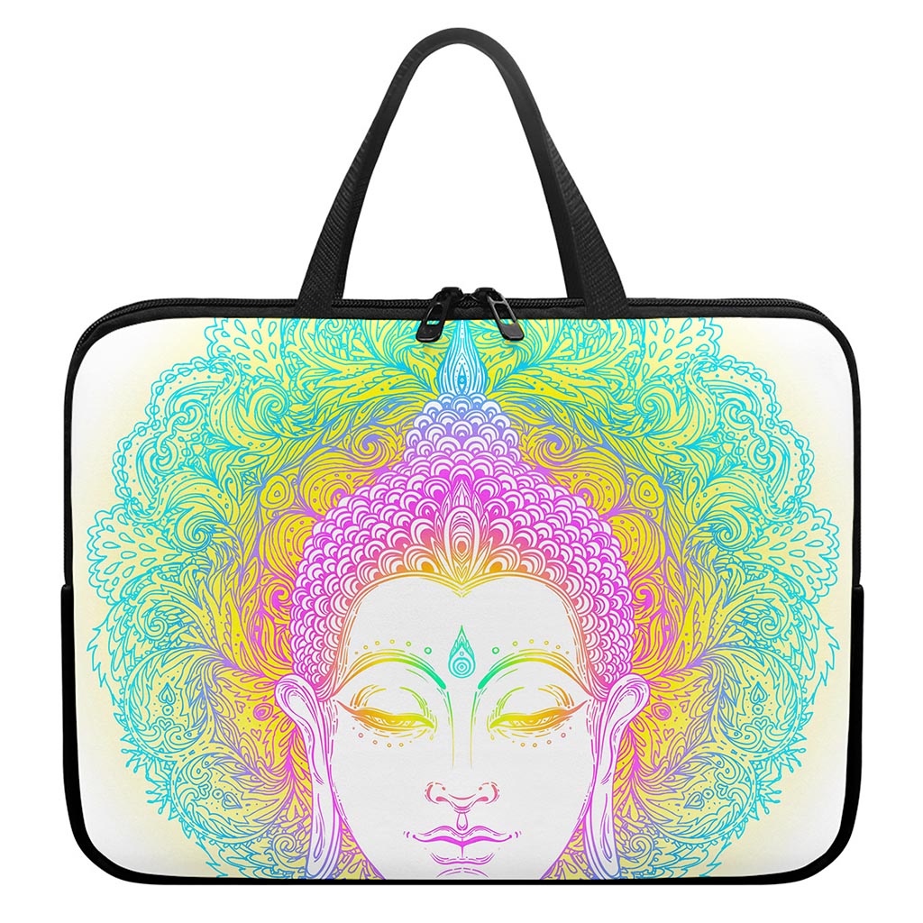 Colorful Buddha Mandala Print Laptop Sleeve With Handle