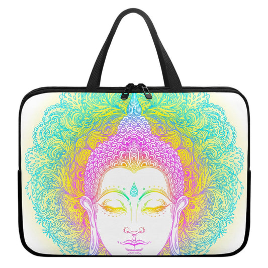Colorful Buddha Mandala Print Laptop Sleeve With Handle