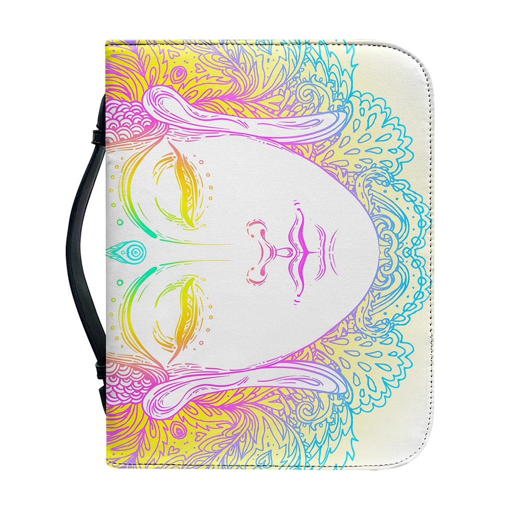 Colorful Buddha Mandala Print Leather Bible Cover