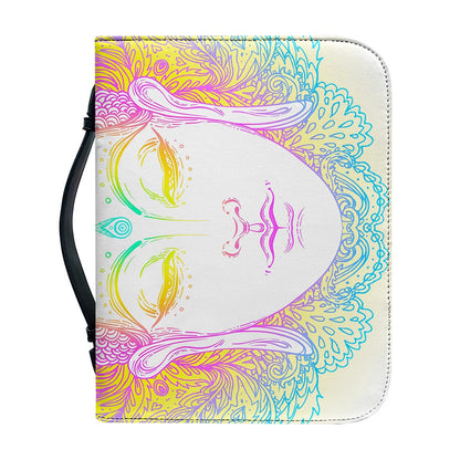 Colorful Buddha Mandala Print Leather Bible Cover
