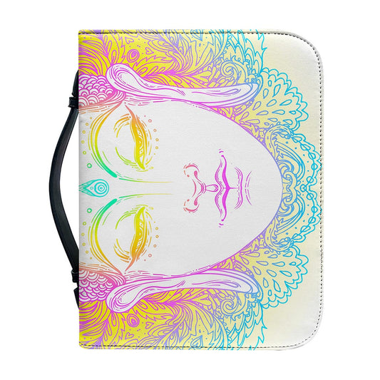 Colorful Buddha Mandala Print Leather Bible Cover