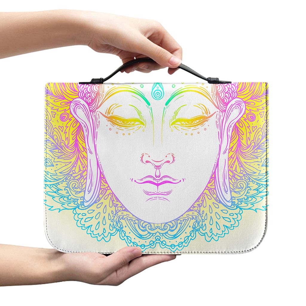 Colorful Buddha Mandala Print Leather Bible Cover
