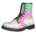 Colorful Buddha Mandala Print Lace-Up Boots