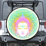 Colorful Buddha Mandala Print Leather Spare Tire Cover