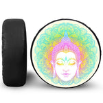 Colorful Buddha Mandala Print Leather Spare Tire Cover