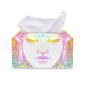 Colorful Buddha Mandala Print Leather Tissue Box Cover