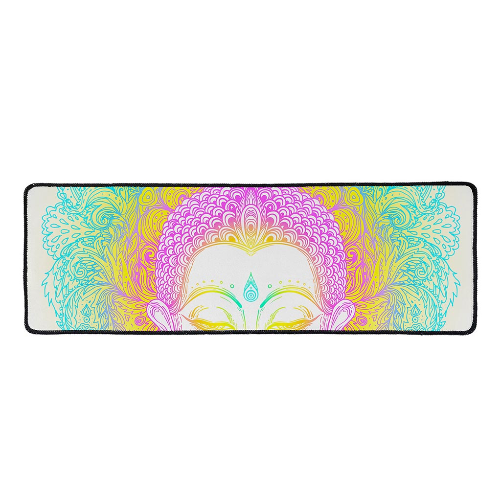 Colorful Buddha Mandala Print Long Kitchen Mat