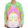 Colorful Buddha Mandala Print Long Sleeve Baseball Jersey