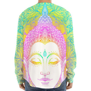 Colorful Buddha Mandala Print Long Sleeve Baseball Jersey