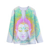 Colorful Buddha Mandala Print Long Sleeve Short Coat