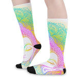 Colorful Buddha Mandala Print Long Socks