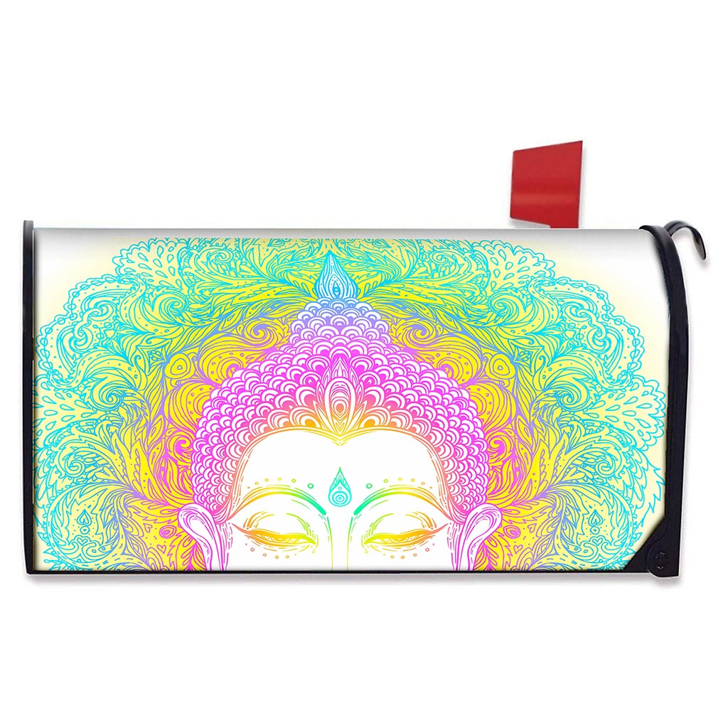 Colorful Buddha Mandala Print Mailbox Cover