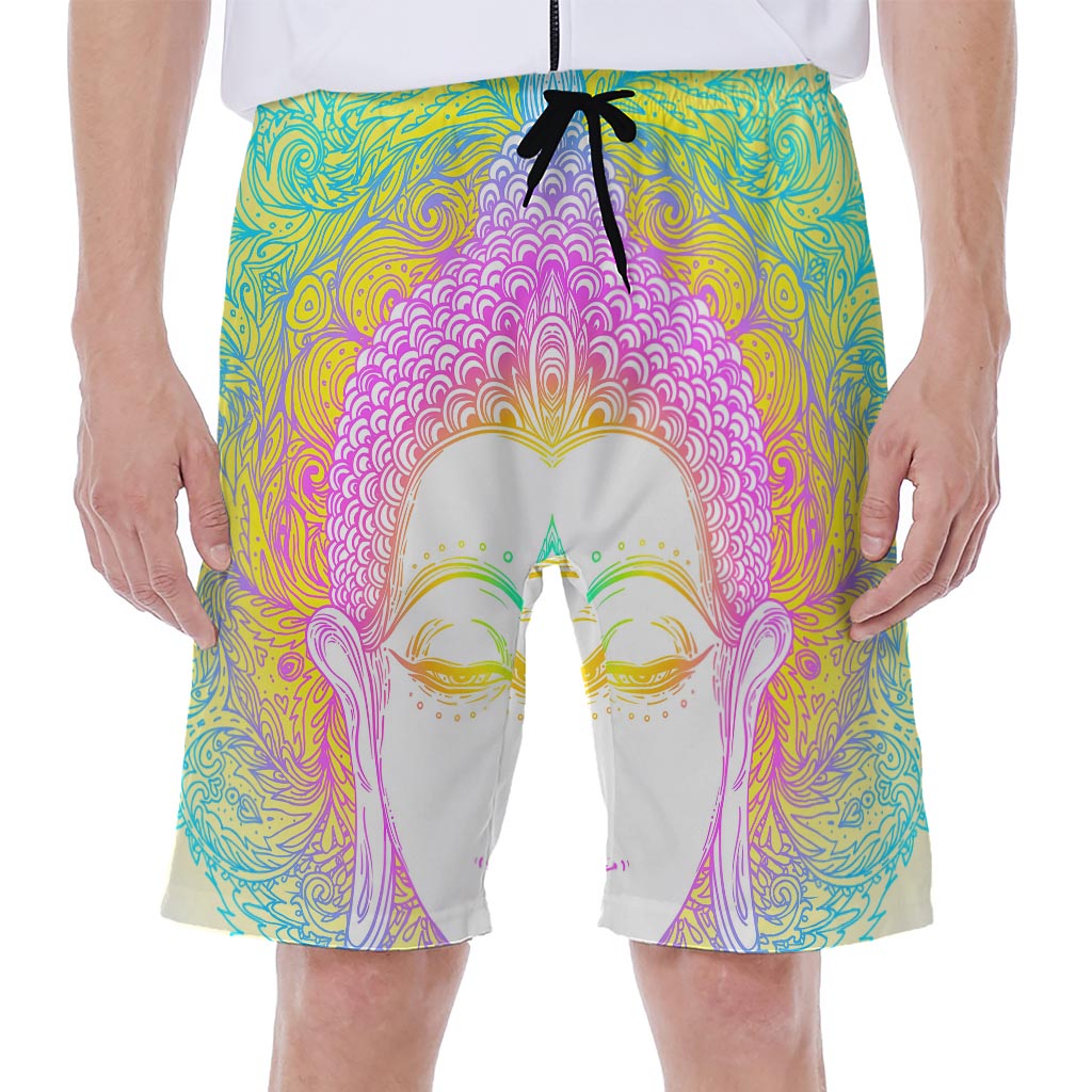 Colorful Buddha Mandala Print Men's Beach Shorts