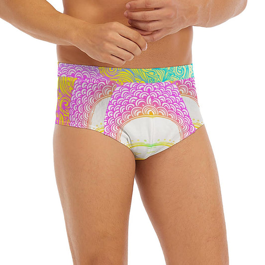 Colorful Buddha Mandala Print Men's Briefs