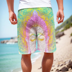 Colorful Buddha Mandala Print Men's Cargo Shorts