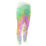 Colorful Buddha Mandala Print Men's Compression Pants