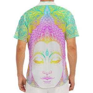 Colorful Buddha Mandala Print Men's Deep V-Neck Shirt