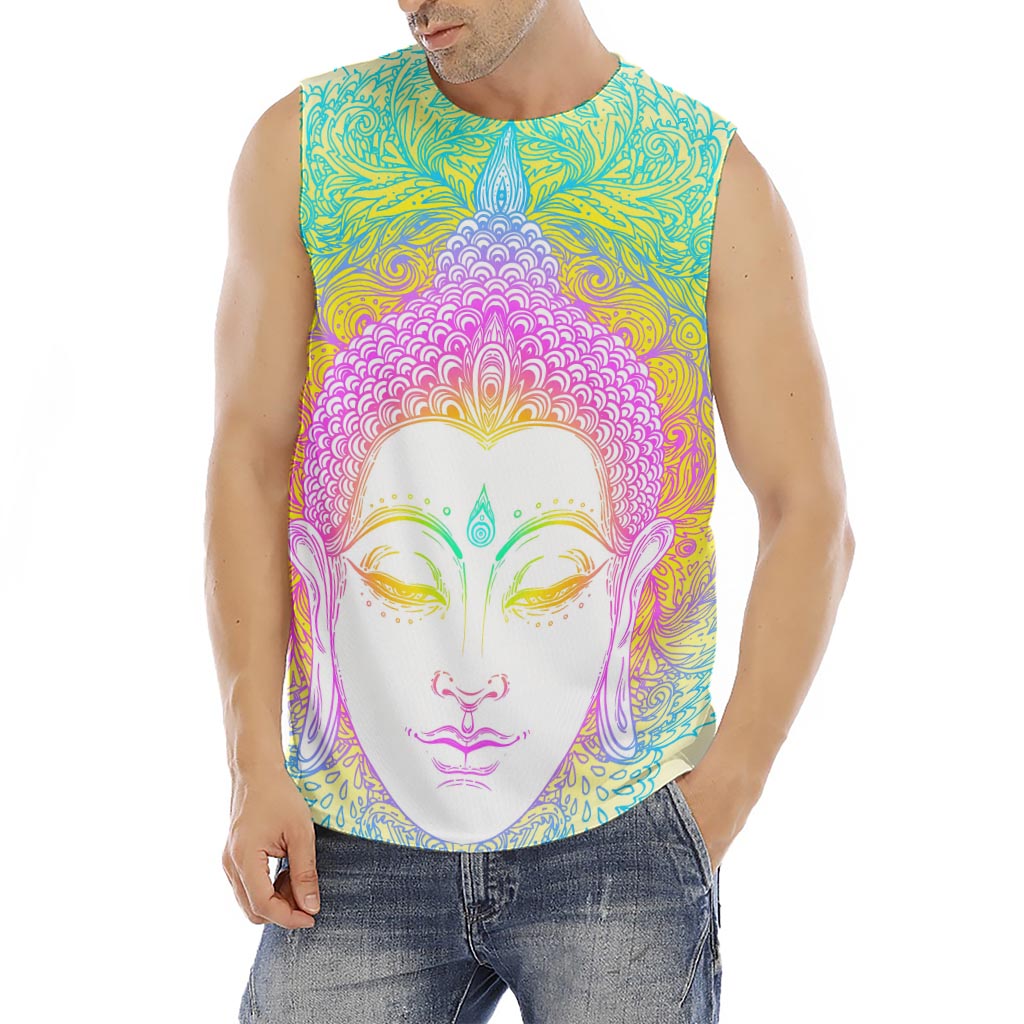 Colorful Buddha Mandala Print Men's Fitness Tank Top