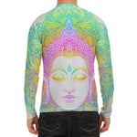 Colorful Buddha Mandala Print Men's Long Sleeve Rash Guard