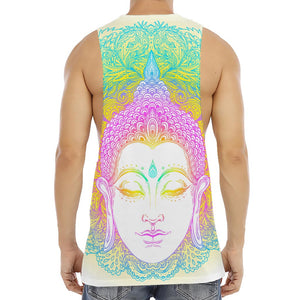 Colorful Buddha Mandala Print Men's Muscle Tank Top