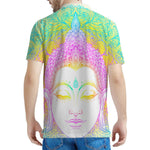 Colorful Buddha Mandala Print Men's Polo Shirt