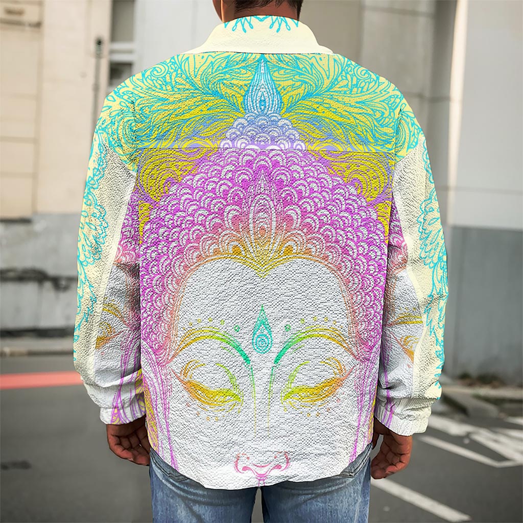 Colorful Buddha Mandala Print Men's Shirt Jacket