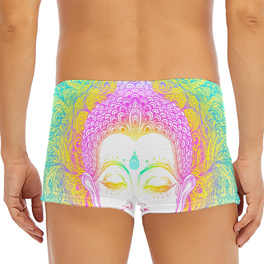 Colorful Buddha Mandala Print Men's Short Boxer Briefs