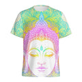 Colorful Buddha Mandala Print Men's Athletic T-Shirt