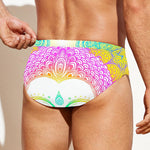 Colorful Buddha Mandala Print Men's Swim Briefs