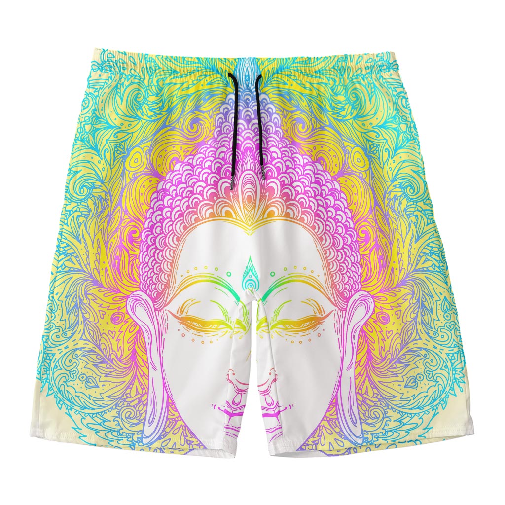 Colorful Buddha Mandala Print Men's Swim Trunks