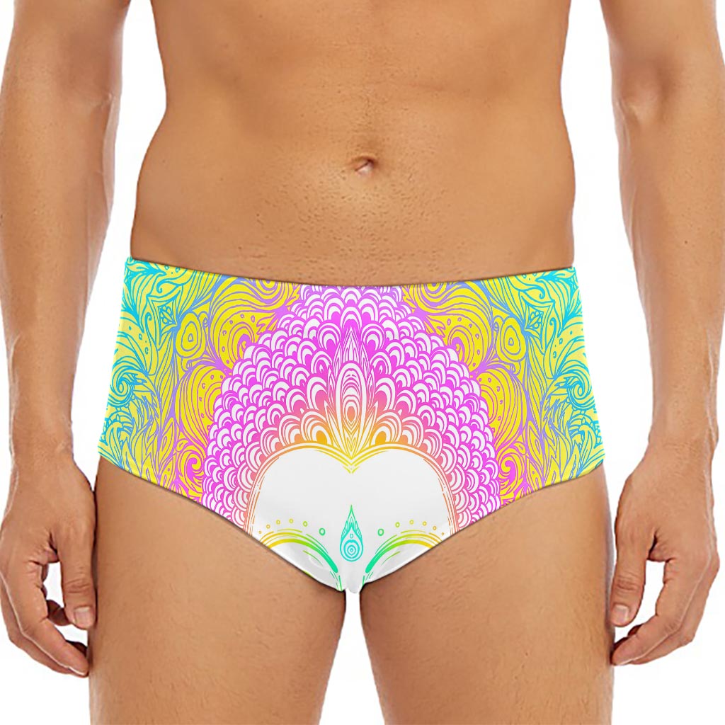 Colorful Buddha Mandala Print Men's Triangle Swim Briefs