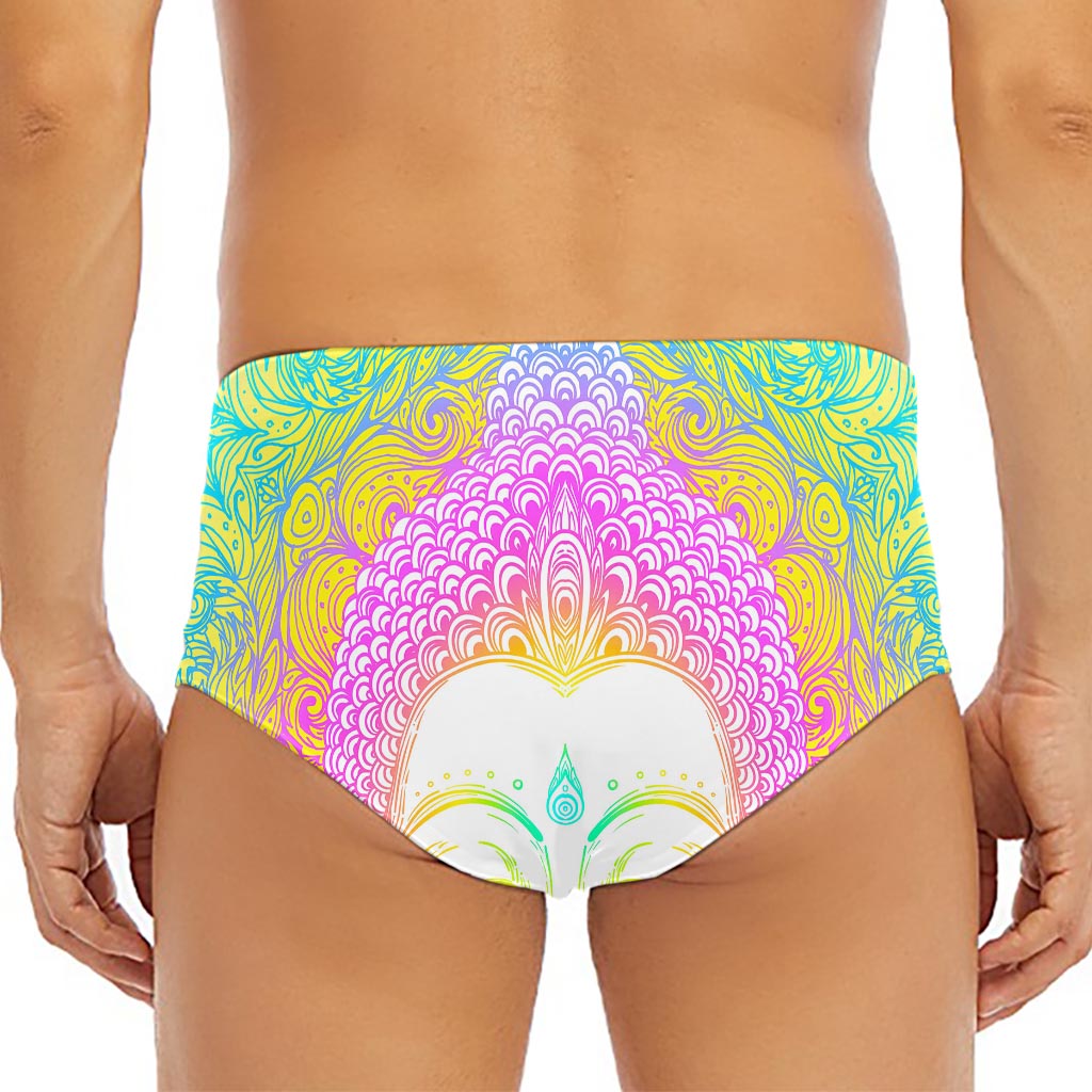 Colorful Buddha Mandala Print Men's Triangle Swim Briefs