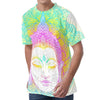 Colorful Buddha Mandala Print Men's Velvet T-Shirt