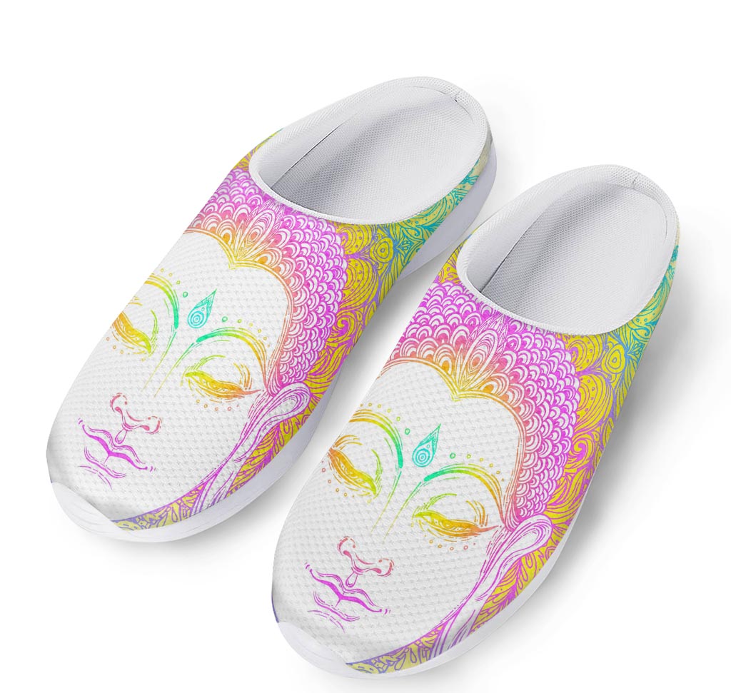 Colorful Buddha Mandala Print Mesh Casual Shoes