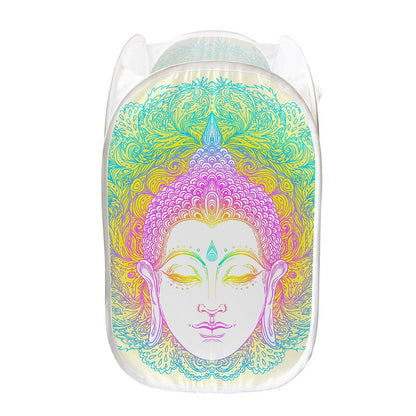 Colorful Buddha Mandala Print Mesh Laundry Hamper