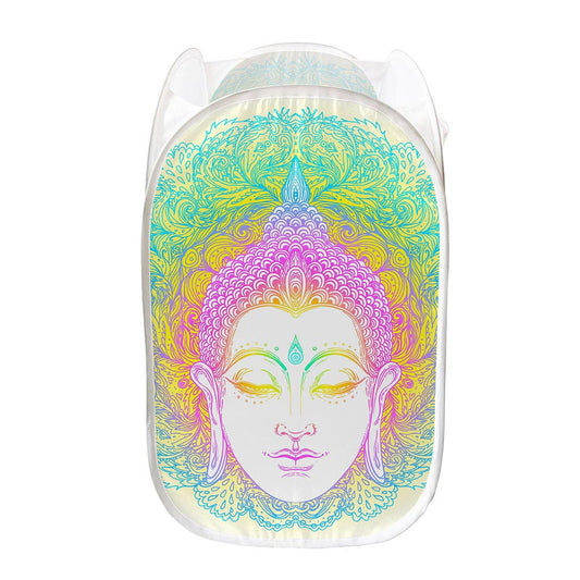 Colorful Buddha Mandala Print Mesh Laundry Hamper